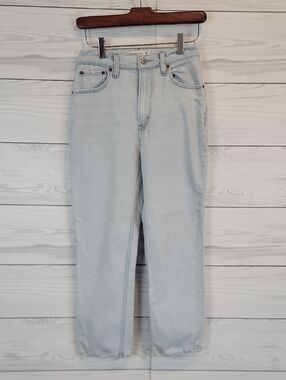 Abercrombie & Fitch Ankle Straight Ultra High-Rise Blue Denim Jeans Womens  2